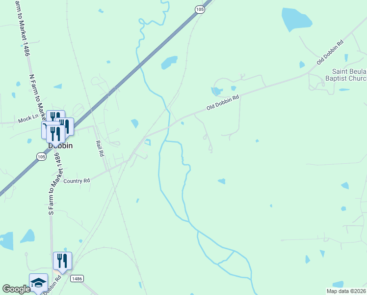 map of restaurants, bars, coffee shops, grocery stores, and more near 2849 Old Plantersville Road in Montgomery