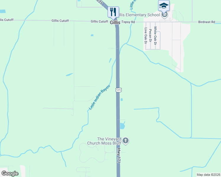 map of restaurants, bars, coffee shops, grocery stores, and more near 3763-4007 U.S. 171 in Lake Charles