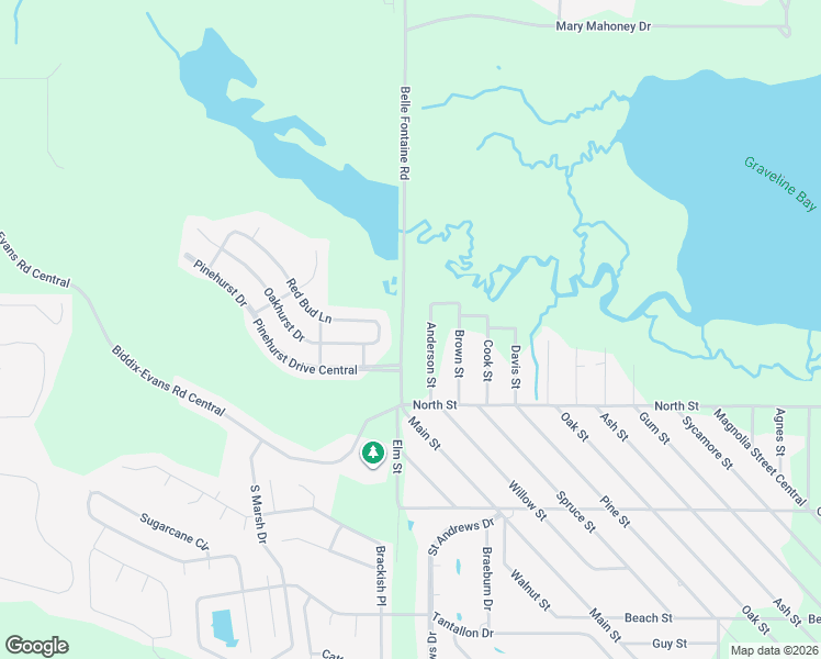 map of restaurants, bars, coffee shops, grocery stores, and more near 1624 Belle Fontaine Road in Ocean Springs