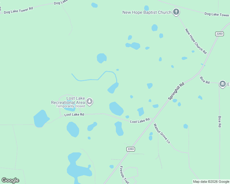 map of restaurants, bars, coffee shops, grocery stores, and more near Lost Lake Road in Tallahassee