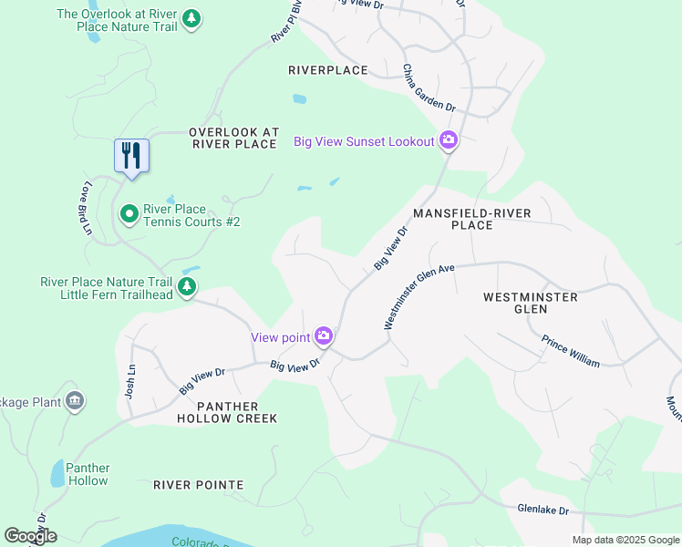 map of restaurants, bars, coffee shops, grocery stores, and more near 10008 Inshore Drive in Austin