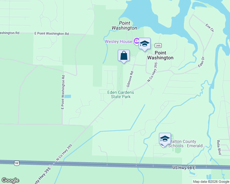 map of restaurants, bars, coffee shops, grocery stores, and more near 56 Edens Landing Circle in Santa Rosa Beach