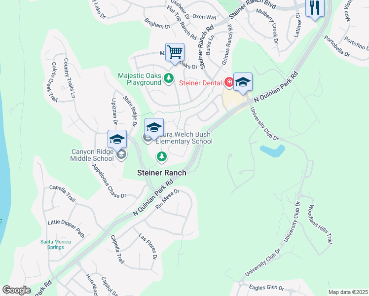 map of restaurants, bars, coffee shops, grocery stores, and more near 2200 Golden Gate Park in Austin