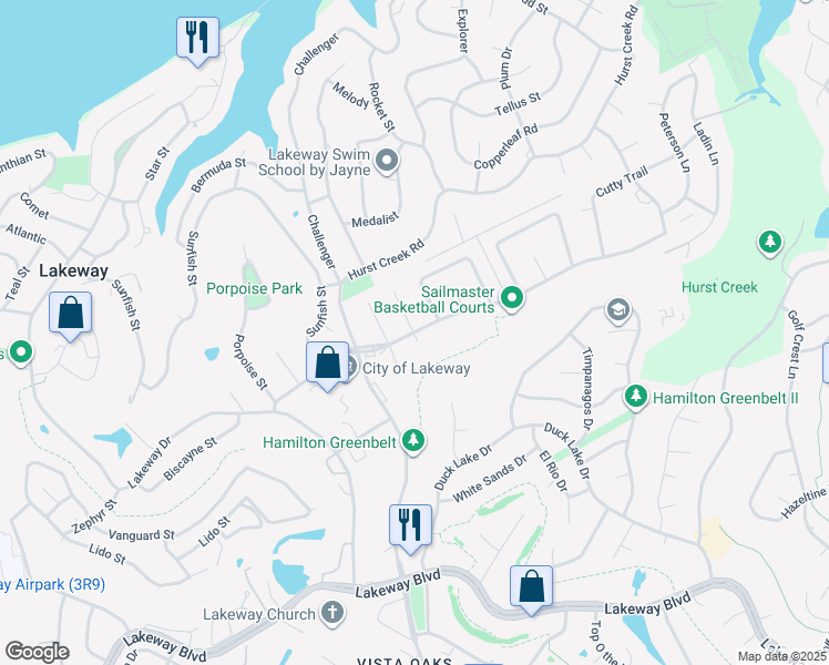 map of restaurants, bars, coffee shops, grocery stores, and more near 164 Sailmaster Street in Lakeway