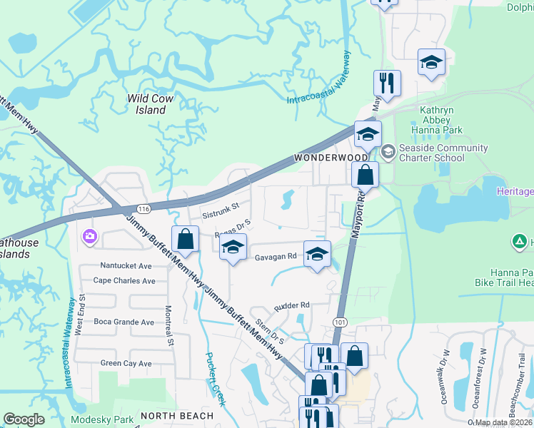 map of restaurants, bars, coffee shops, grocery stores, and more near 2783 Oleander Road in Jacksonville