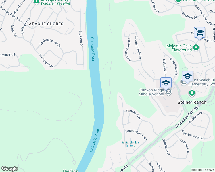 map of restaurants, bars, coffee shops, grocery stores, and more near 14916 Flat Top Ranch Road in Austin
