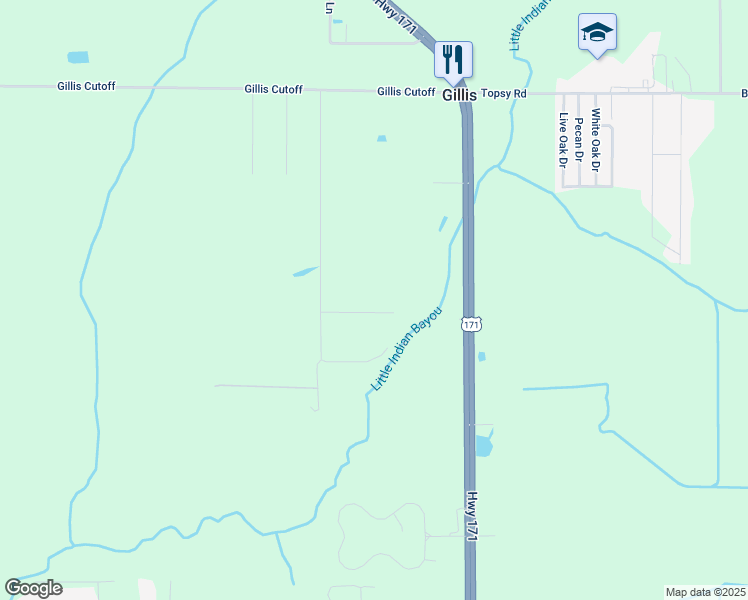 map of restaurants, bars, coffee shops, grocery stores, and more near 360 Wildflower Lane in Lake Charles