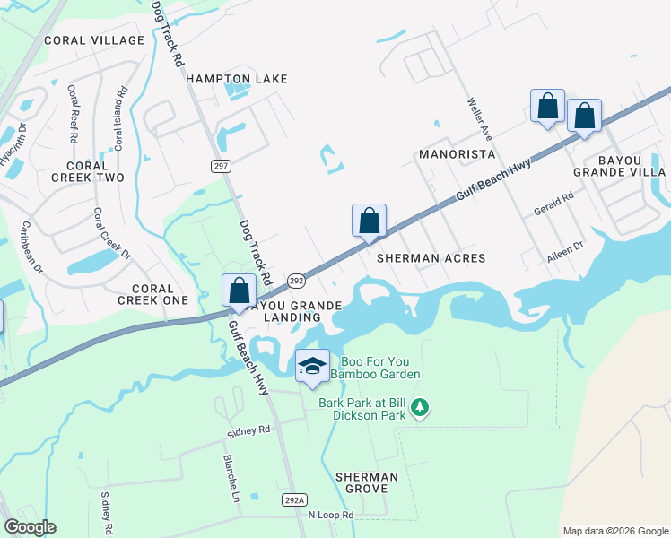 map of restaurants, bars, coffee shops, grocery stores, and more near 9129 Gulf Beach Highway in Pensacola