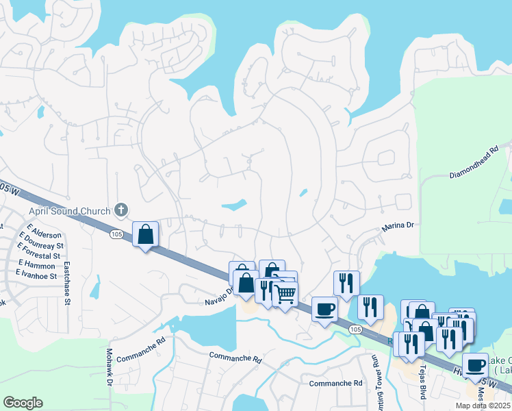 map of restaurants, bars, coffee shops, grocery stores, and more near 200 Springs Edge Drive in Montgomery