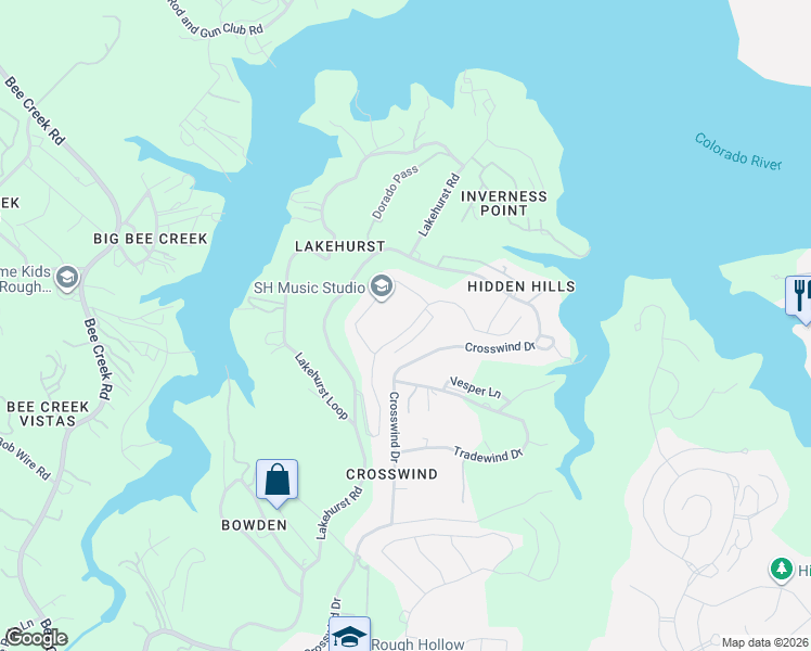 map of restaurants, bars, coffee shops, grocery stores, and more near 19516 Summit Glory Trail in Briarcliff