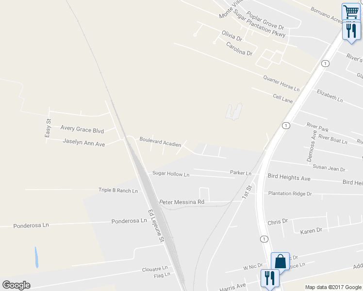 map of restaurants, bars, coffee shops, grocery stores, and more near 4269 Boulevard Acadien in Addis