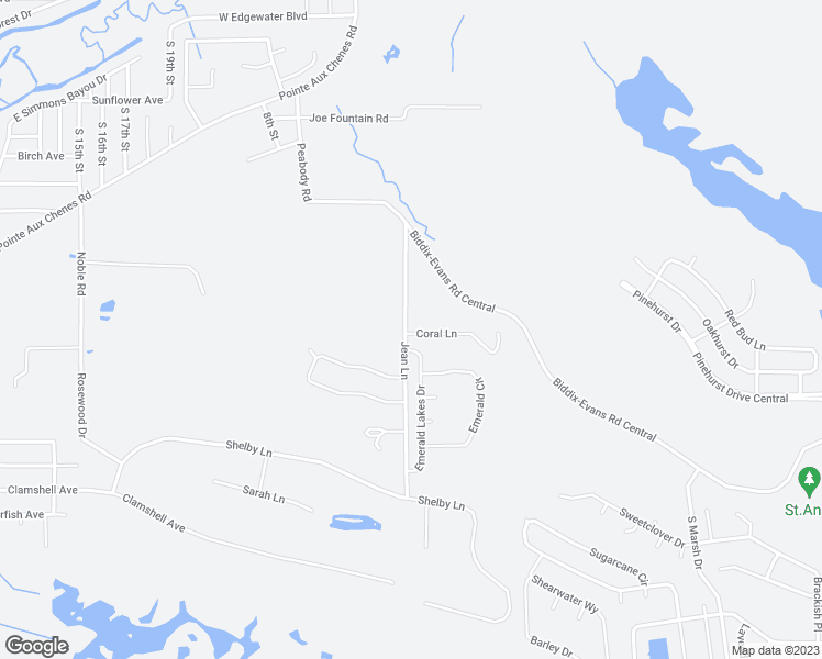 map of restaurants, bars, coffee shops, grocery stores, and more near Jean Lane in Ocean Springs