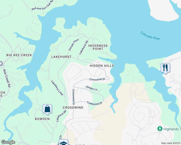 map of restaurants, bars, coffee shops, grocery stores, and more near 19410 Summit Glory Trail in Briarcliff
