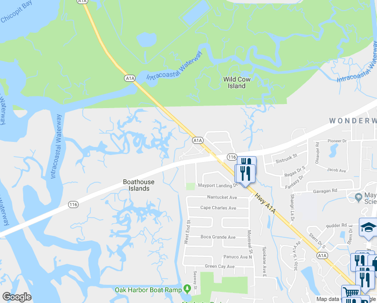 map of restaurants, bars, coffee shops, grocery stores, and more near 2900-5 Sr A1A Ap in Jacksonville