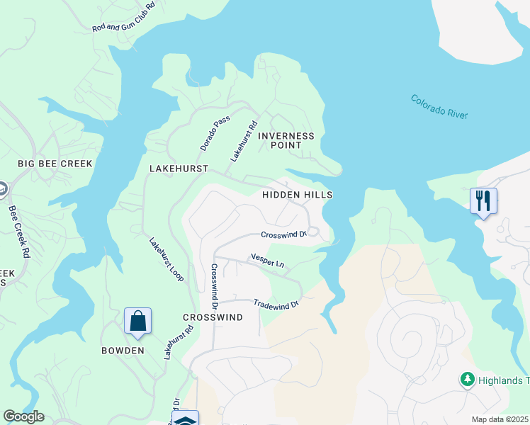 map of restaurants, bars, coffee shops, grocery stores, and more near 19410 Summit Glory Trail in Briarcliff