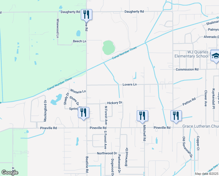 map of restaurants, bars, coffee shops, grocery stores, and more near 20175 Lovers Lane in Long Beach