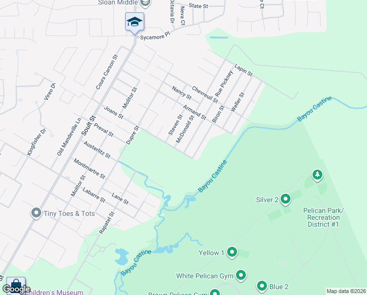 map of restaurants, bars, coffee shops, grocery stores, and more near 2004 Rue Pickney in Mandeville
