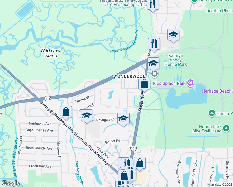 map of restaurants, bars, coffee shops, grocery stores, and more near 877 Pioneer Drive in Jacksonville