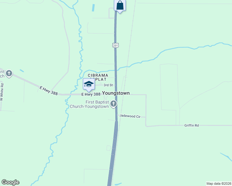 map of restaurants, bars, coffee shops, grocery stores, and more near in Youngstown