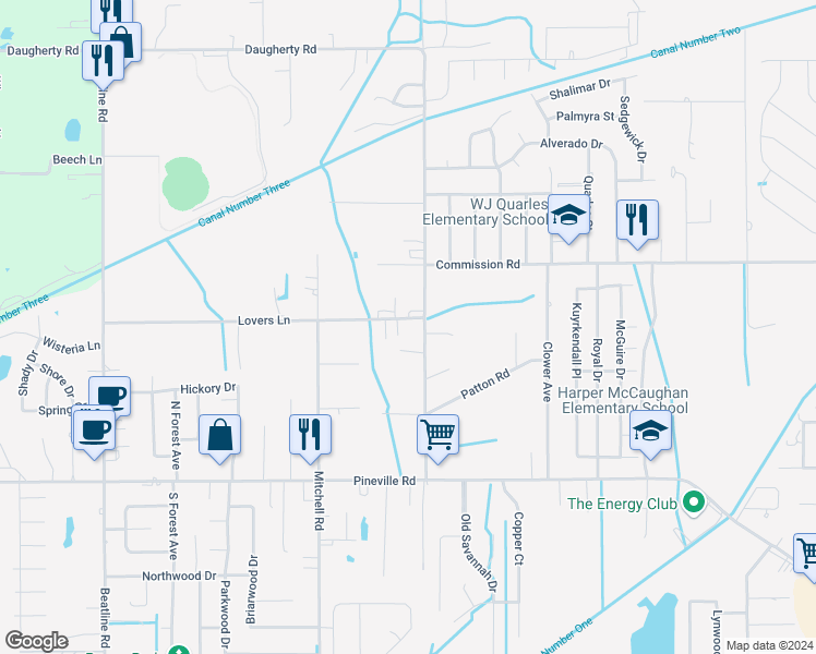 map of restaurants, bars, coffee shops, grocery stores, and more near 20027 Lovers Lane in Long Beach