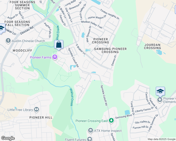 map of restaurants, bars, coffee shops, grocery stores, and more near 10913 Worn Sole Drive in Austin