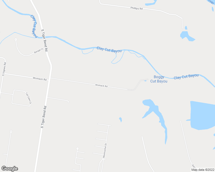 map of restaurants, bars, coffee shops, grocery stores, and more near 19737 Womack Road in Baton Rouge