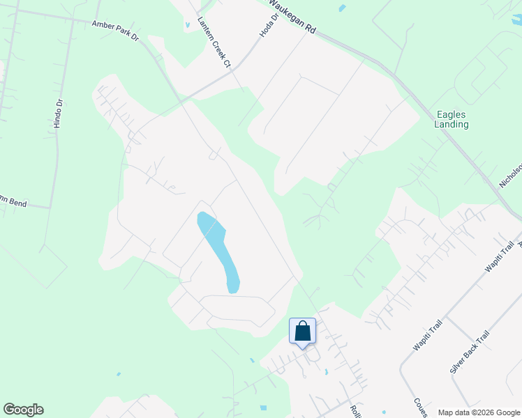 map of restaurants, bars, coffee shops, grocery stores, and more near 6342 Rolling Hills Road in Conroe