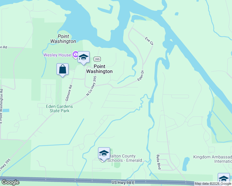 map of restaurants, bars, coffee shops, grocery stores, and more near 69 Apple Court in Santa Rosa Beach