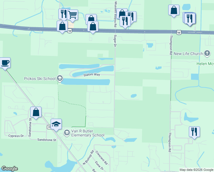 map of restaurants, bars, coffee shops, grocery stores, and more near 55 Corte Palma in Santa Rosa Beach