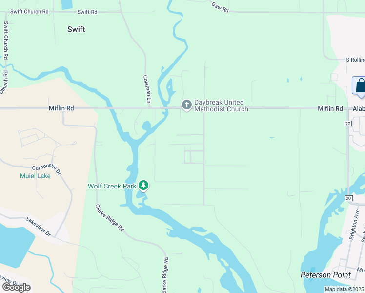 map of restaurants, bars, coffee shops, grocery stores, and more near 9741 Wilson Road in Elberta