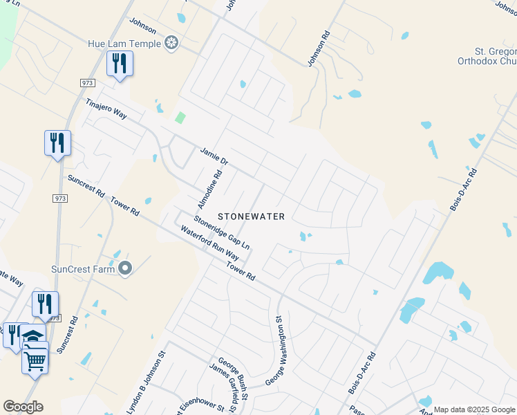map of restaurants, bars, coffee shops, grocery stores, and more near 14409 Cummins Way in Manor