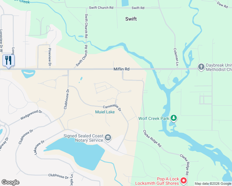 map of restaurants, bars, coffee shops, grocery stores, and more near 23162 Duncee Circle in Foley