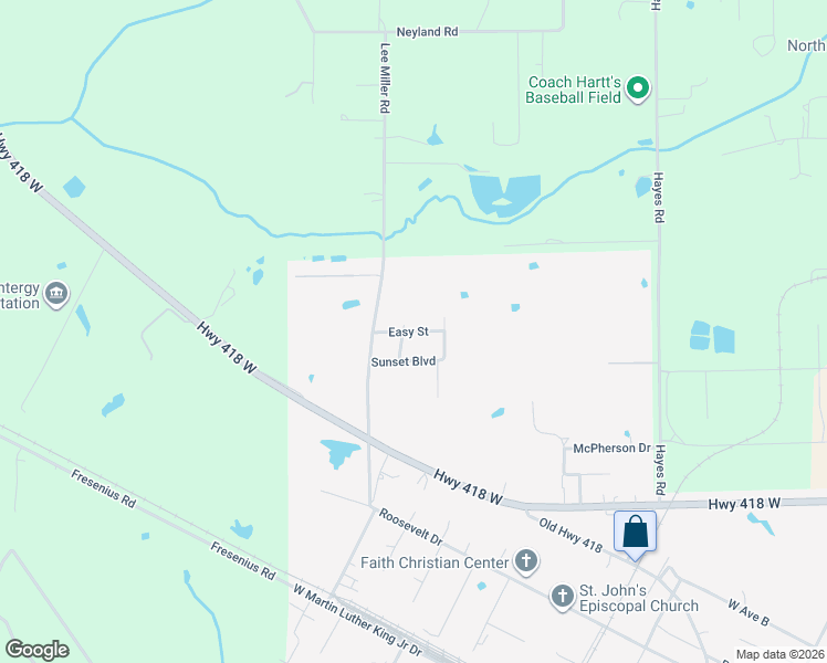 map of restaurants, bars, coffee shops, grocery stores, and more near 202 Easy Street in Silsbee