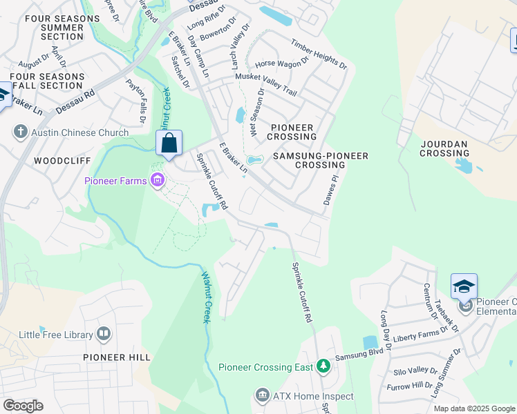 map of restaurants, bars, coffee shops, grocery stores, and more near 10913 Worn Sole Drive in Austin