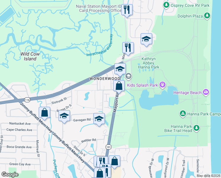 map of restaurants, bars, coffee shops, grocery stores, and more near 743 Pioneer Drive in Jacksonville