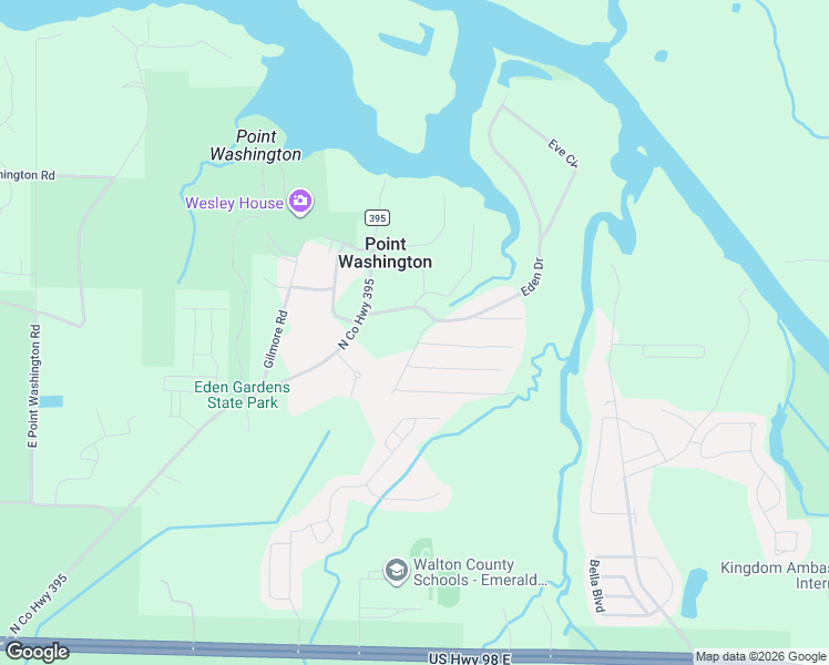 map of restaurants, bars, coffee shops, grocery stores, and more near 52 Adams Way in Santa Rosa Beach
