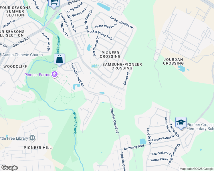 map of restaurants, bars, coffee shops, grocery stores, and more near 2312 Nestlewood Drive in Austin