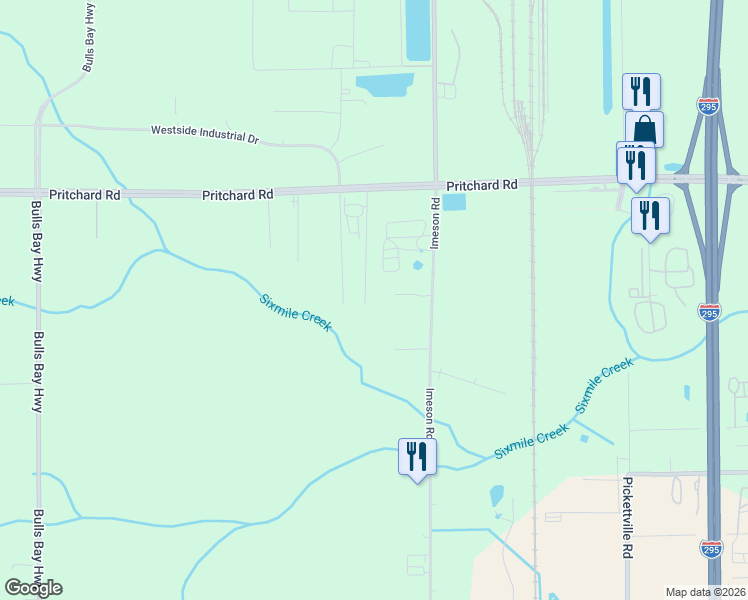 map of restaurants, bars, coffee shops, grocery stores, and more near 3801 Dottie Road in Jacksonville