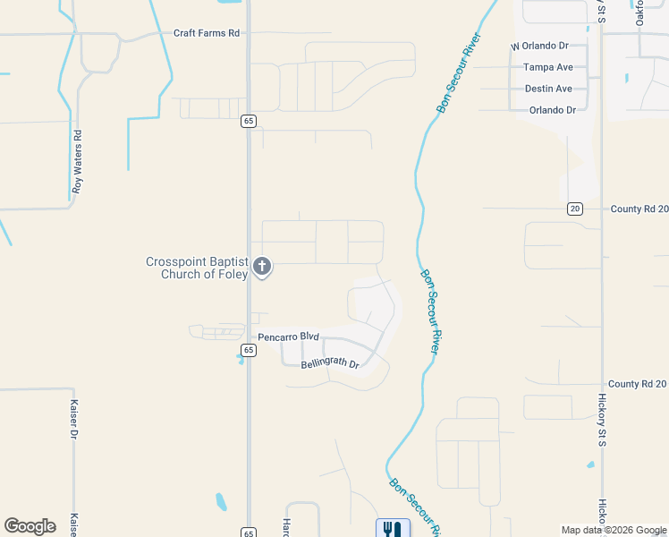 map of restaurants, bars, coffee shops, grocery stores, and more near 1201-1275 Peirroke Way in Baldwin