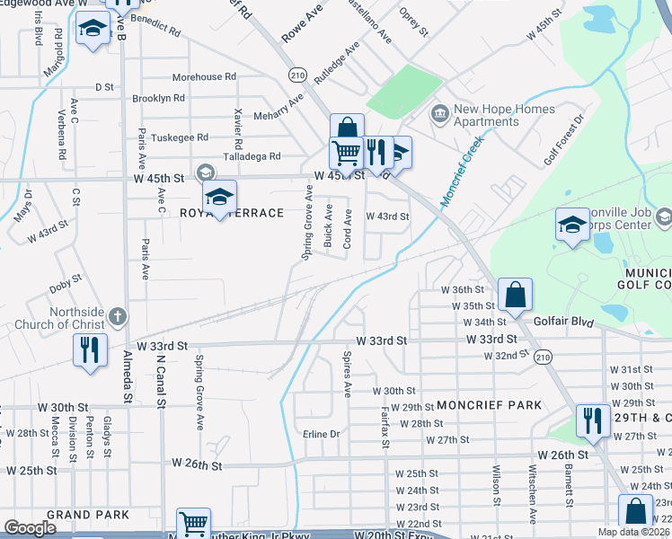 map of restaurants, bars, coffee shops, grocery stores, and more near 1800 West 41st Street in Jacksonville