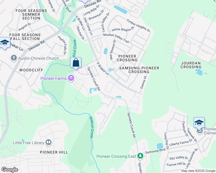 map of restaurants, bars, coffee shops, grocery stores, and more near 2021 Nestlewood Drive in Austin