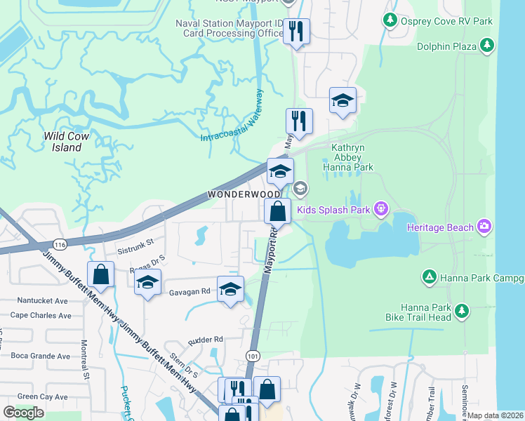 map of restaurants, bars, coffee shops, grocery stores, and more near 743 Pioneer Drive in Jacksonville