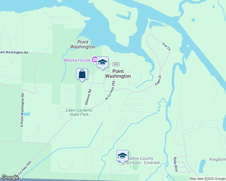 map of restaurants, bars, coffee shops, grocery stores, and more near 14 Eden Drive in Santa Rosa Beach