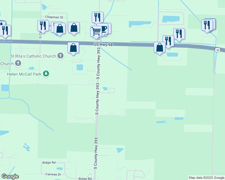 map of restaurants, bars, coffee shops, grocery stores, and more near 236 Woodland Drive in Santa Rosa Beach