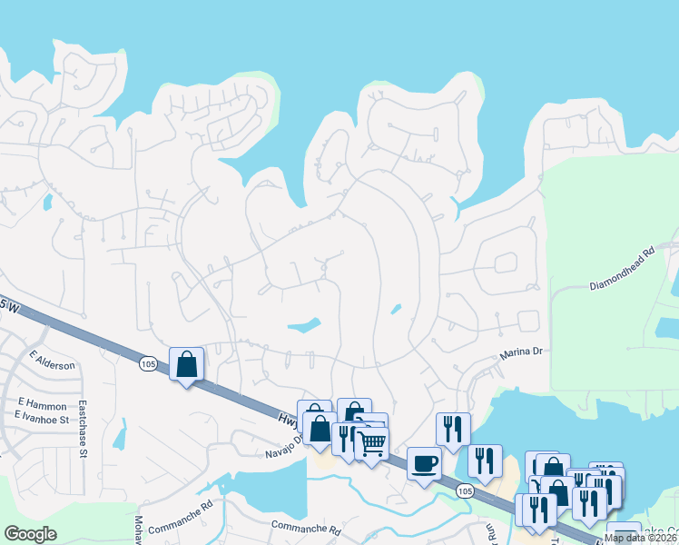map of restaurants, bars, coffee shops, grocery stores, and more near 109 Clear Springs in Montgomery