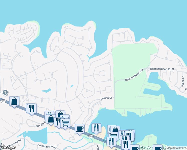 map of restaurants, bars, coffee shops, grocery stores, and more near 2 Park Way in Montgomery