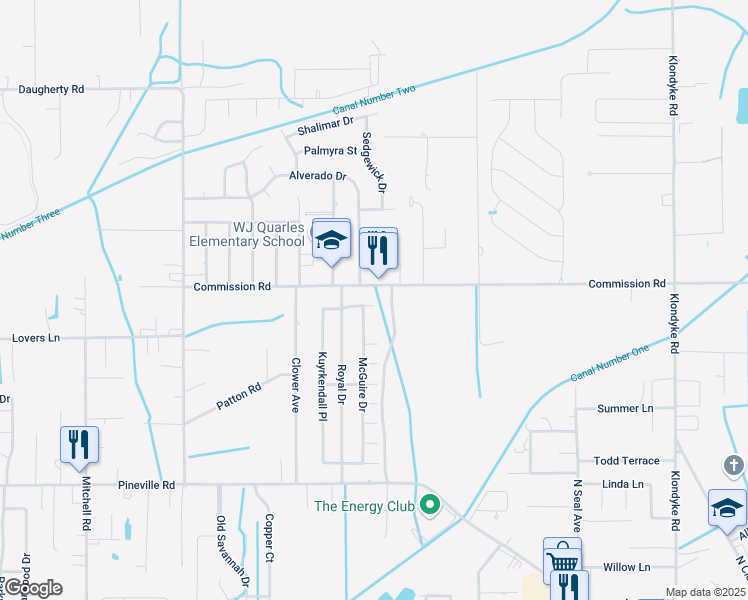 map of restaurants, bars, coffee shops, grocery stores, and more near 19165 Commission Rd in Long Beach