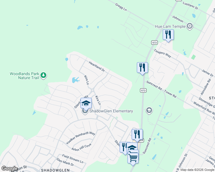 map of restaurants, bars, coffee shops, grocery stores, and more near 14324 Old Manor Taylor Road in Manor