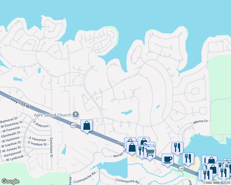 map of restaurants, bars, coffee shops, grocery stores, and more near 274 Springs Edge Drive in Montgomery