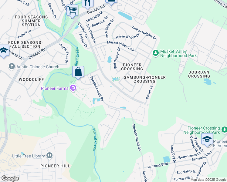 map of restaurants, bars, coffee shops, grocery stores, and more near 2308 Nestlewood Dr in Austin